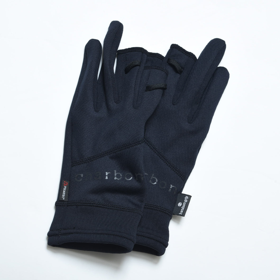 charbon × handsongrip polartec 3 fingerless gloves