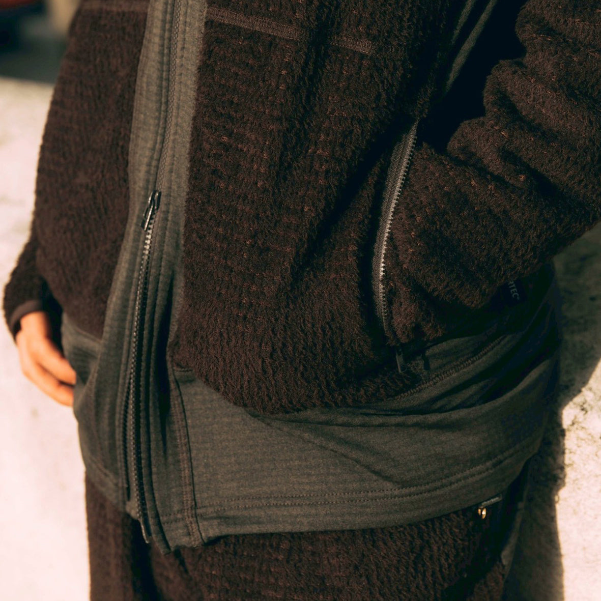 POLARTEC HYBRID FLEECE HOODIE