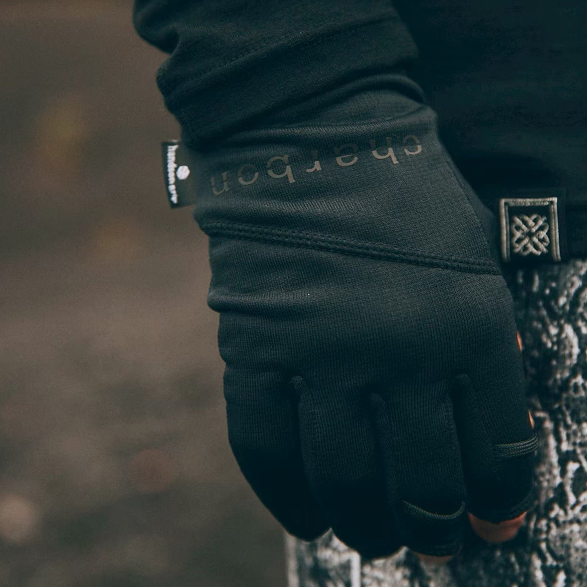 charbon × handsongrip polartec 3 fingerless gloves