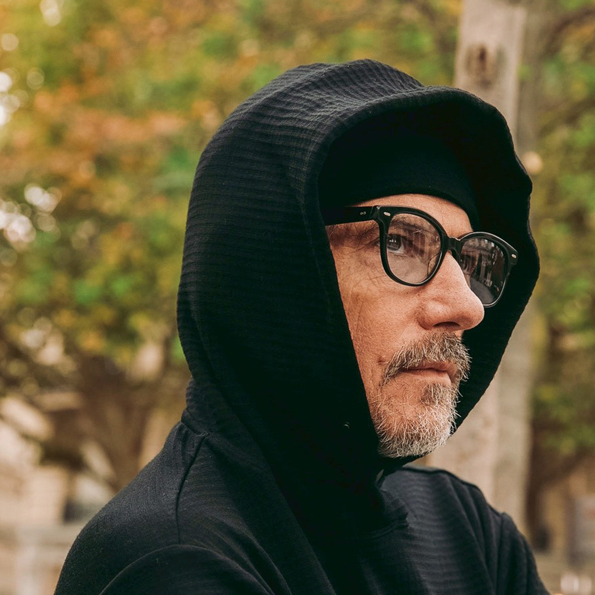 Apex merino wool grid hoodie