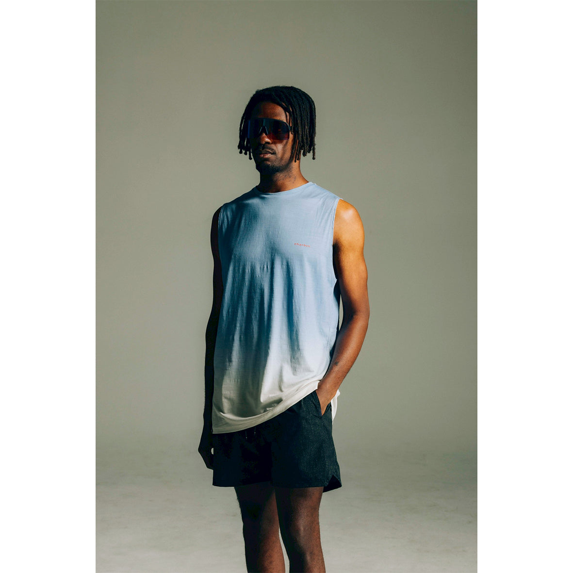 REDA WOOL DIP DYE SLEEVELESS T-SHIRT
