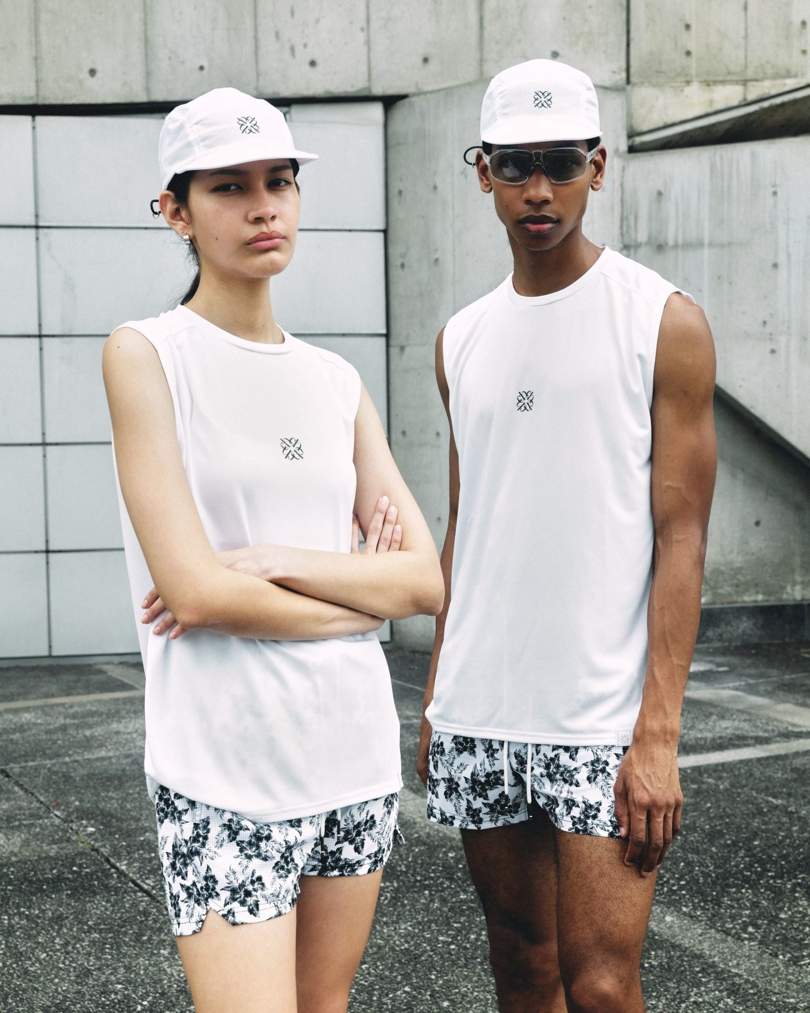 FLOWER 7 POCKETS RACING SHORTS WHITE