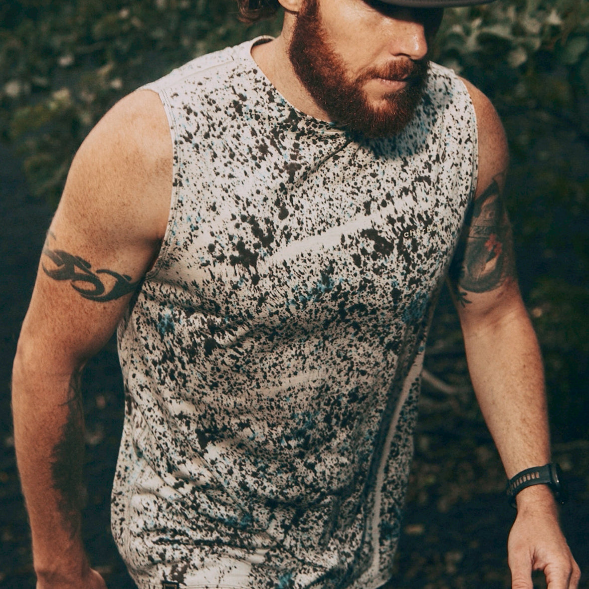 REDA WOOL SPLASH DYE SLEEVELESS T-SHIRTS