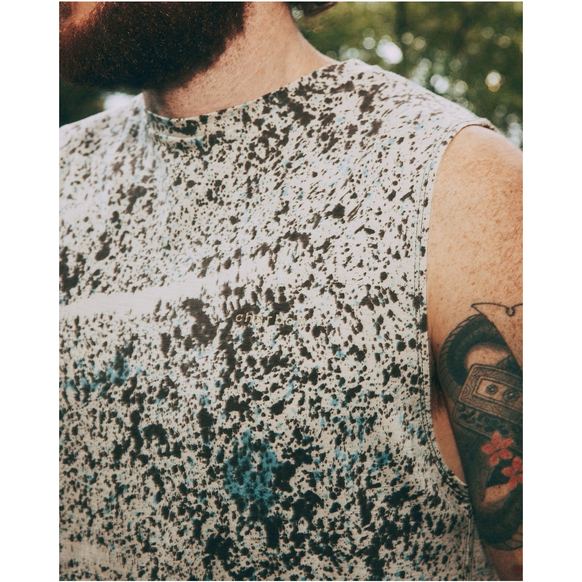 REDA WOOL SPLASH DYE SLEEVELESS T-SHIRTS