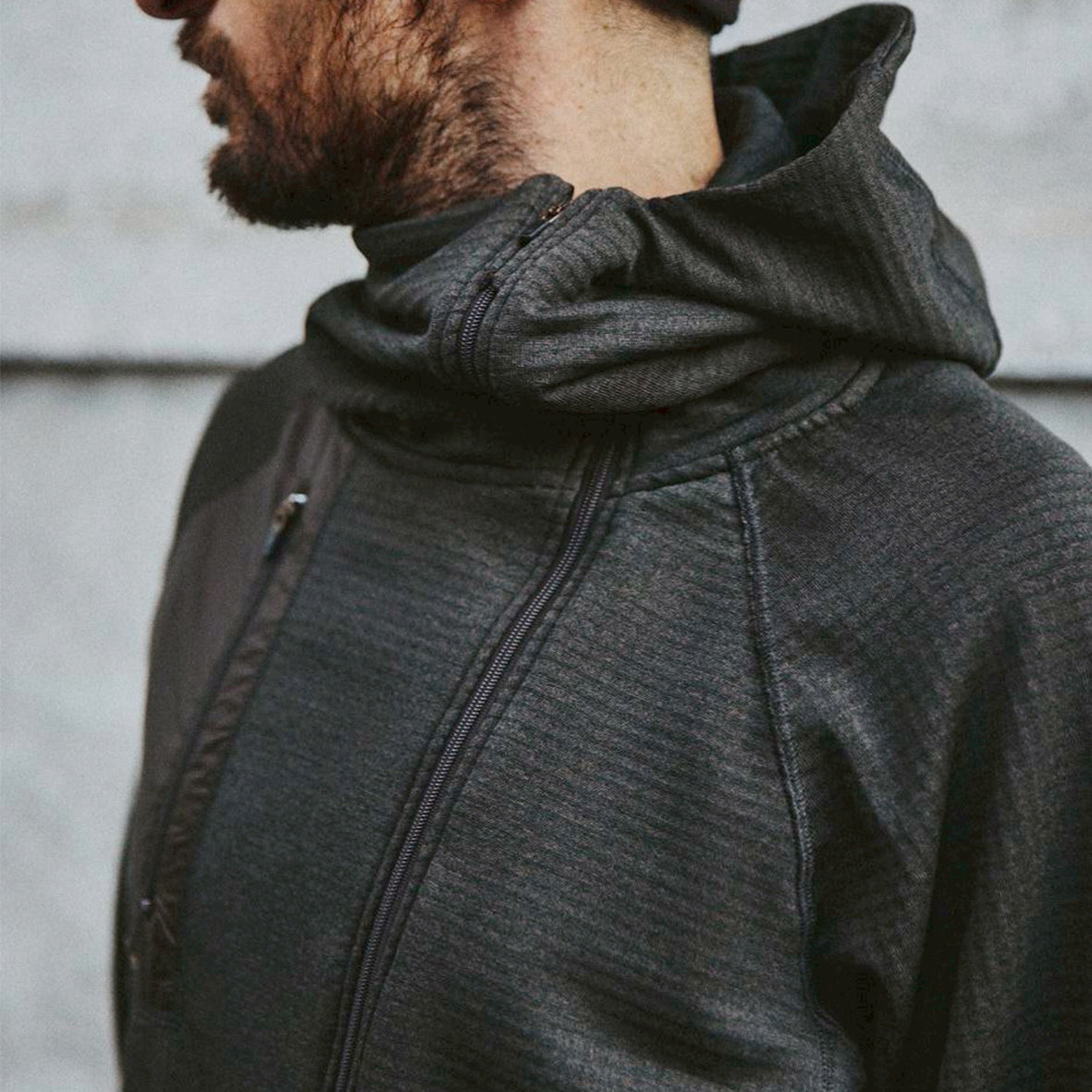 charbon GRID FLEECE ZIP UP HOODIE サイズM GRID FLEECE ZIP UP HOODIE